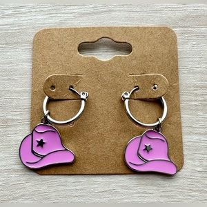 Cowgirl hat earrings